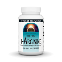 Thumbnail for Source Naturals Free Form L-Arginine, Promotes Increased Circulation* - 500mg - 100 Capsules