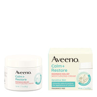 Thumbnail for Aveeno Calm + Restore Facial Moisturizer Face Cream for Redness Relief, Non-Comedogenic, Ceramide & Vitamin B5, Hydrating for Dry, Sensitive Skin, Hypoallergenic, Fragrance-Free, 1.7 oz