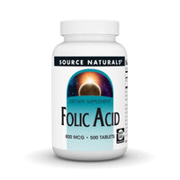 Thumbnail for Source Naturals Folic Acid 800 mcg Dietary Supplement - 500 Tablets