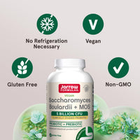 Thumbnail for Jarrow Formulas Saccharomyces Boulardii + MOS Probiotics for Digestive Health and Intestinal Tract Support - 5 Billion CFU Per Serving - 90 Delayed Release Caps - Probiotic + Prebiotic - 90 Servings