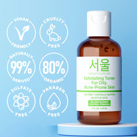 Thumbnail for SeoulCeuticals Korean Toner for Oily Acne Prone Skin – Korean Skin Care Tea Tree Toner for Face – Facial Toner Centella Asiatica, Salicylic Acid. 4 FL OZ