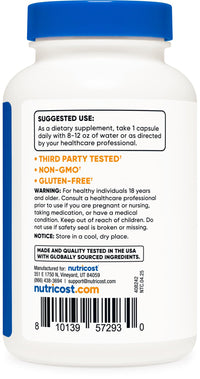 Thumbnail for Nutricost Cranberry Extract 25,000mg Equivalent from 500mg of 50:1 Extract Per Serving, 120 Capsules for 120 Servings Per Bottle - with 45 mg of Vitamin C & 5 mg of Vitamin E