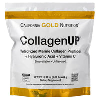 Thumbnail for California Gold Nutrition CollagenUP®, Hydrolyzed Marine Collagen Peptides with Hyaluronic Acid and Vitamin C, Unflavored, 1.02 lb (464 g)