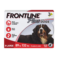 Thumbnail for FRONTLINE Plus Flea and Tick Treatment for X-Large Dogs Up to 89 to 132 lbs. 3 Treatments
