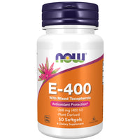 Thumbnail for NOW Foods Supplements, Vitamin E-400 IU Mixed Tocopherols, Antioxidant Protection*, 50 Softgels