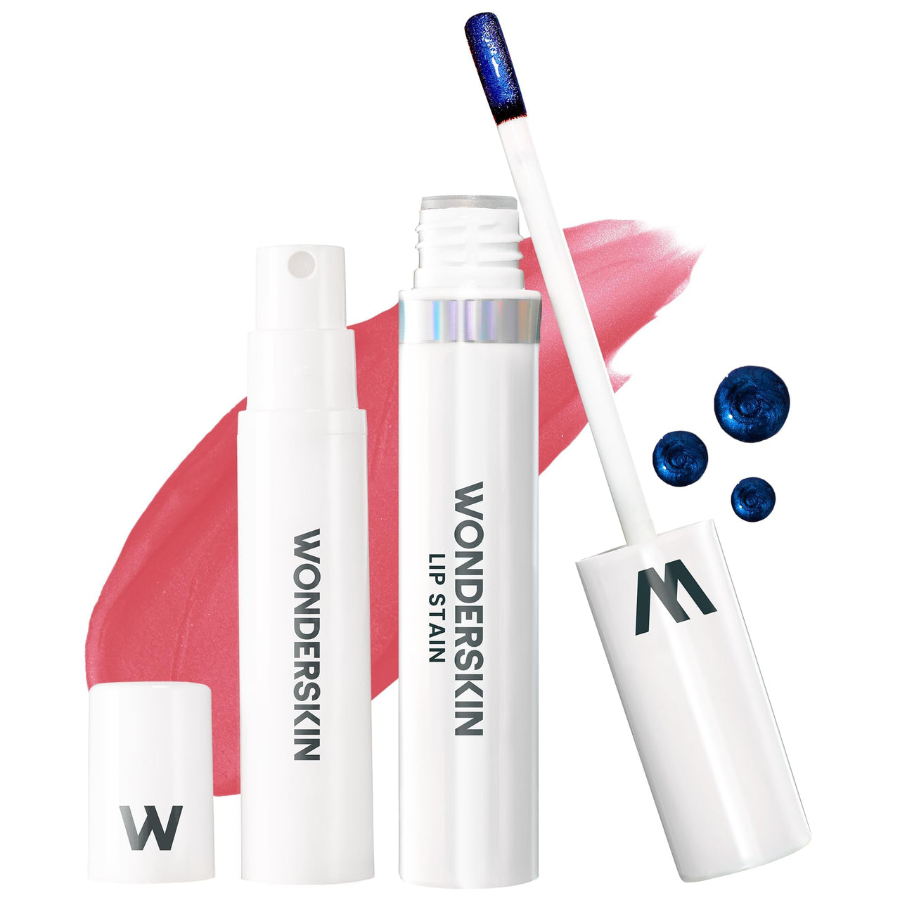 Wonderskin Wonder Blading All Day Lip Stain Peel Off Masque and Reveal Kit - Long Lasting, Waterproof Pink Lip Tint, Transfer Proof Natural Makeup Stain Kit (Romance)