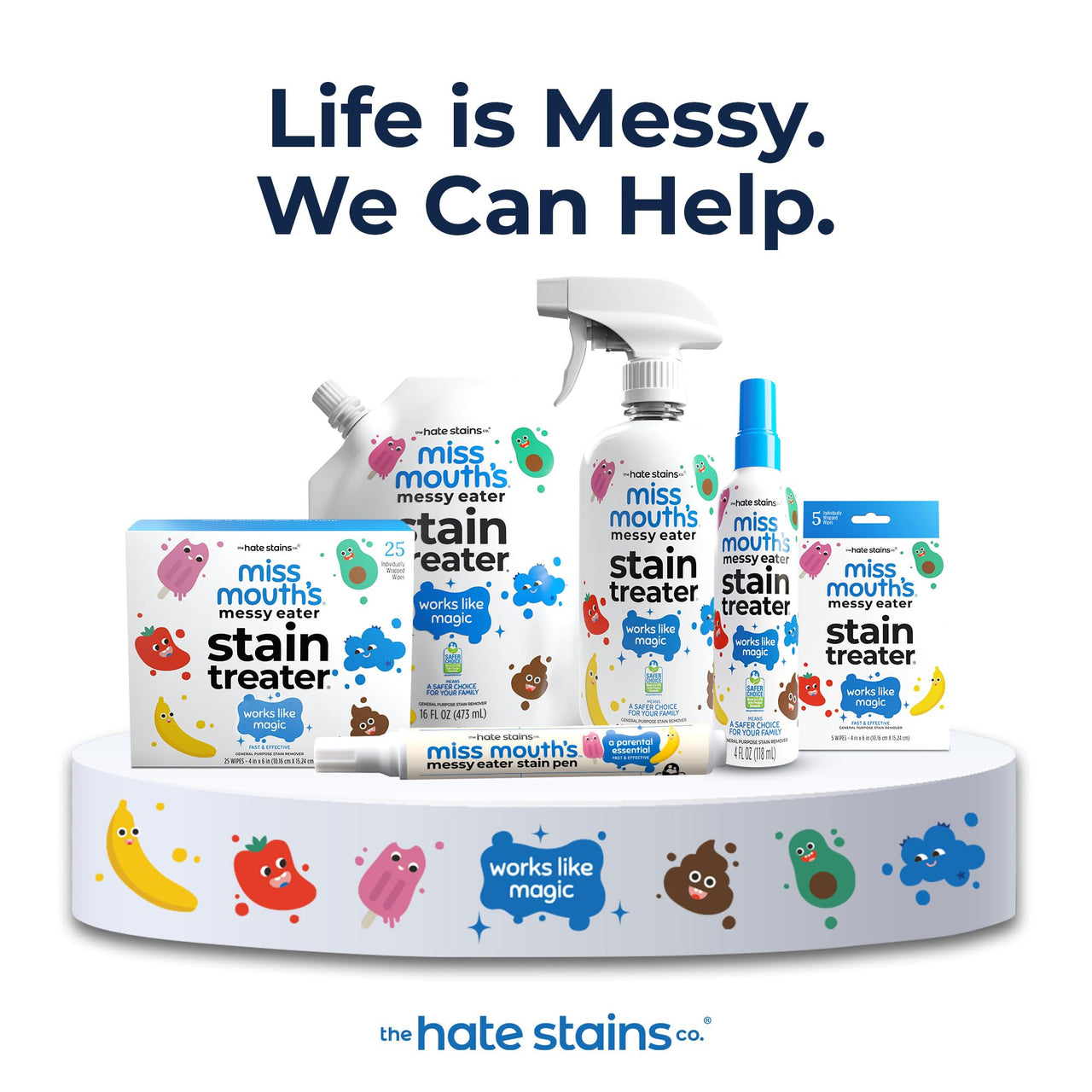 Miss Mouth's Messy Eater Stain Treater Spray - 4oz 3 Pack Stain Remover - Newborn & Baby Essentials - No Dry Cleaning Food, Grease, Coffee Off Laundry, Underwear, Fabric