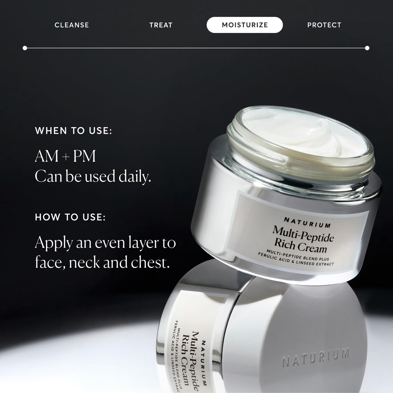 Naturium Multi-Peptide Rich Cream, Hydrating & Nourishing to Help Appearance of Fine Lines & Wrinkles, Vegan & Cruelty-Free, 1.7 oz