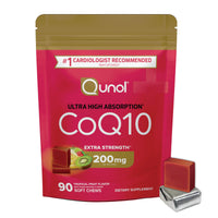 Thumbnail for Qunol CoQ10 200mg Soft Chews, Extra Strength & Ultra High Absorption Coenzyme Q10 Supplement, #1 Cardiologist Recommended Supplement for Heart Health, 90 Count