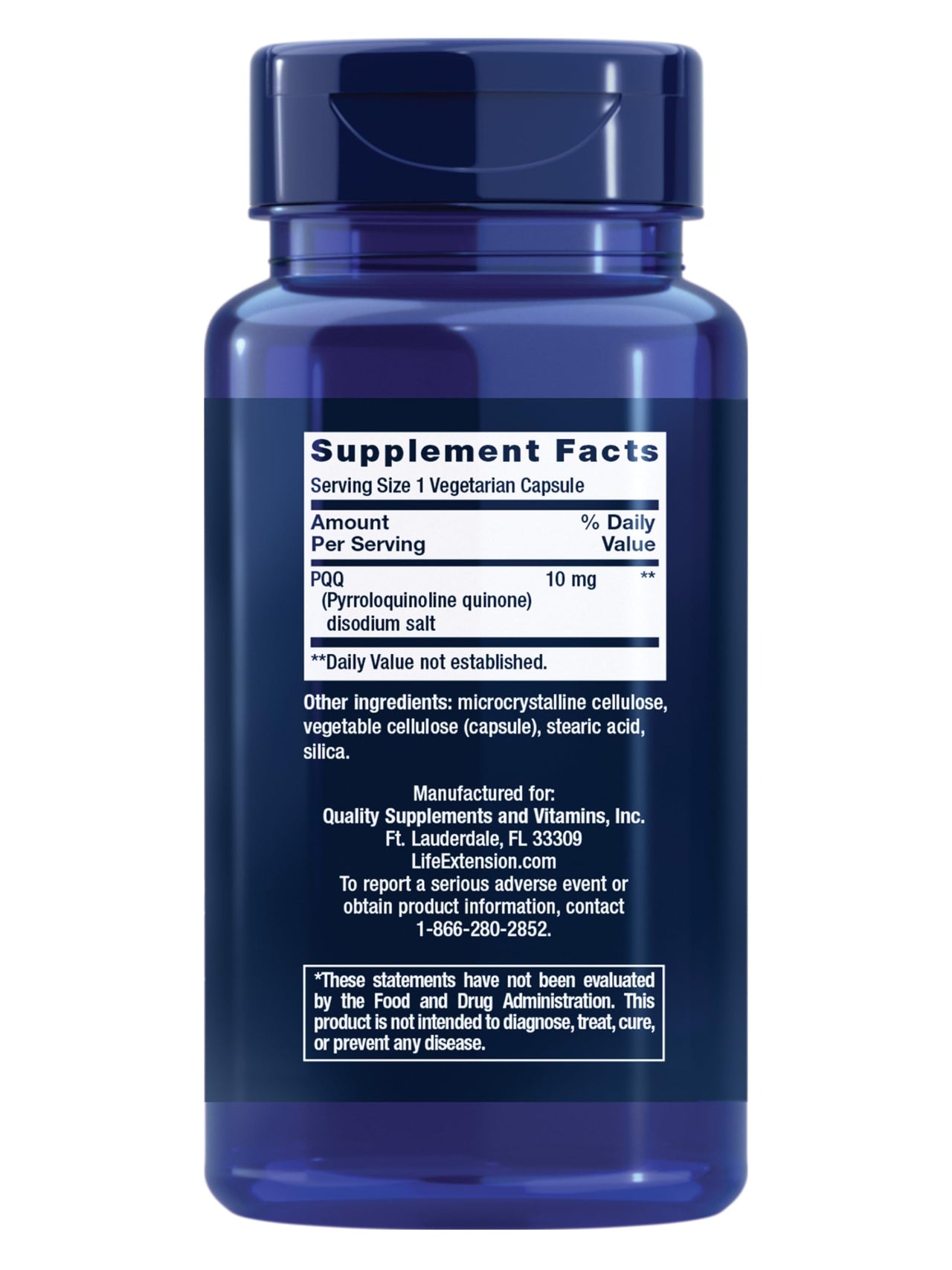 Life Extension PQQ Caps – Pyrroloquinoline Quinone, 10 mg – Promotes The Growth of New Mitochondria, ATP, Energy Support – Gluten-Free, Non-GMO, Vegetarian – 60 Capsules