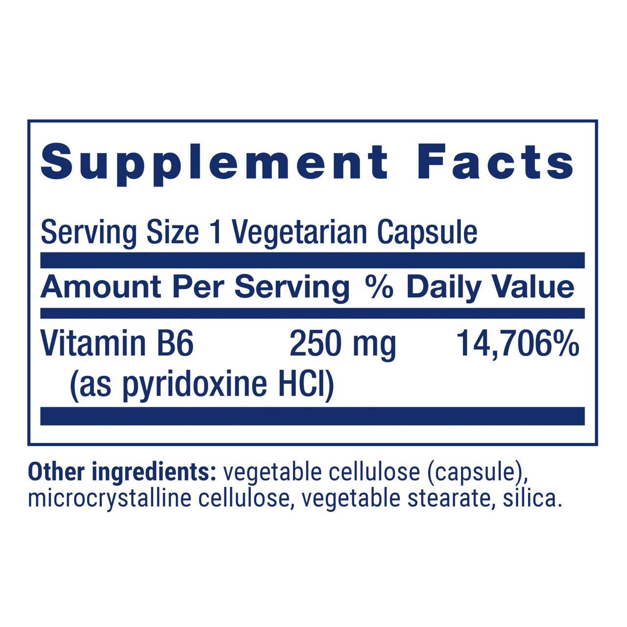 Life Extension Vitamin B6, 250 mg, high Potency, Cardiovascular Health, neurological Health, Eye Health, Healthy Kidney Function, Gluten-Free, Non-GMO, Vegetarian, 100 Capsules