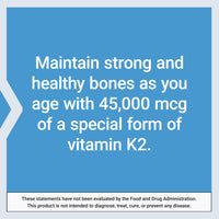 Thumbnail for Life Extension Mega Vitamin K2 High Potency for Strong Bones, clinically studied 45 mg K2 dosage, promotes healthy bone density, gluten-free, non-GMO, 30 capsules