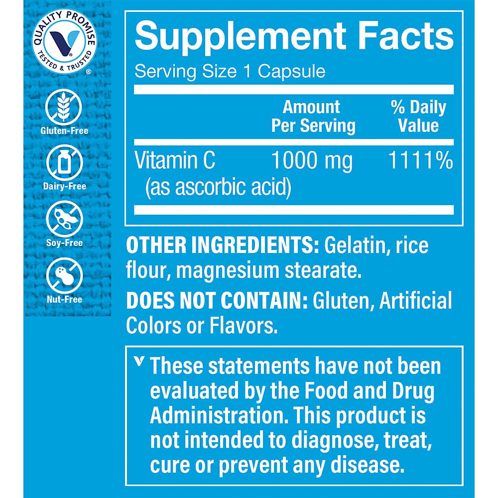 The Vitamin Shoppe C-1000 1,000MG, Antioxidant That Supports Immune (100 Capsules)