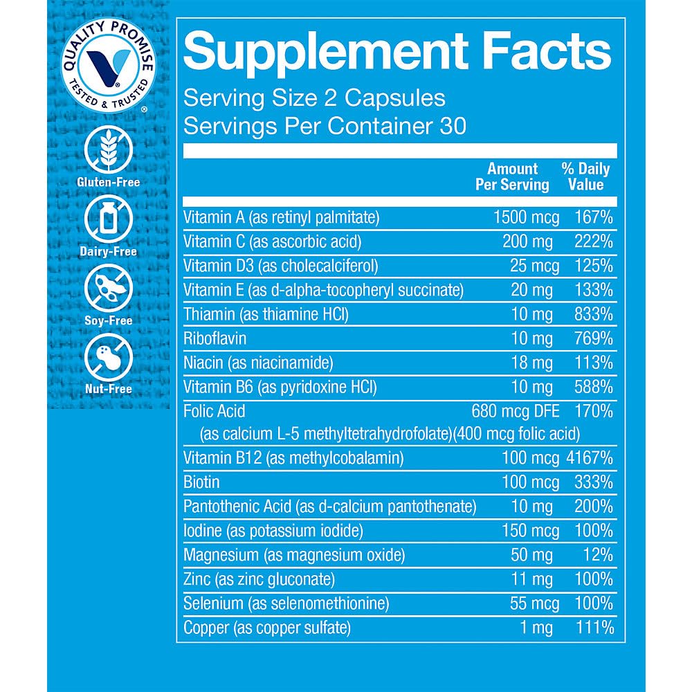 The Vitamin Shoppe Multivitamin + Gut Health a with Prebiotic, Probiotic, & Digestive Enzymes (60 Capsules)