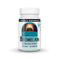 Thumbnail for Source Naturals Bromelain,Pineapple Enzyme, 2,000 GDU/GRAM - 500 MG - 30 Vegan Tablets