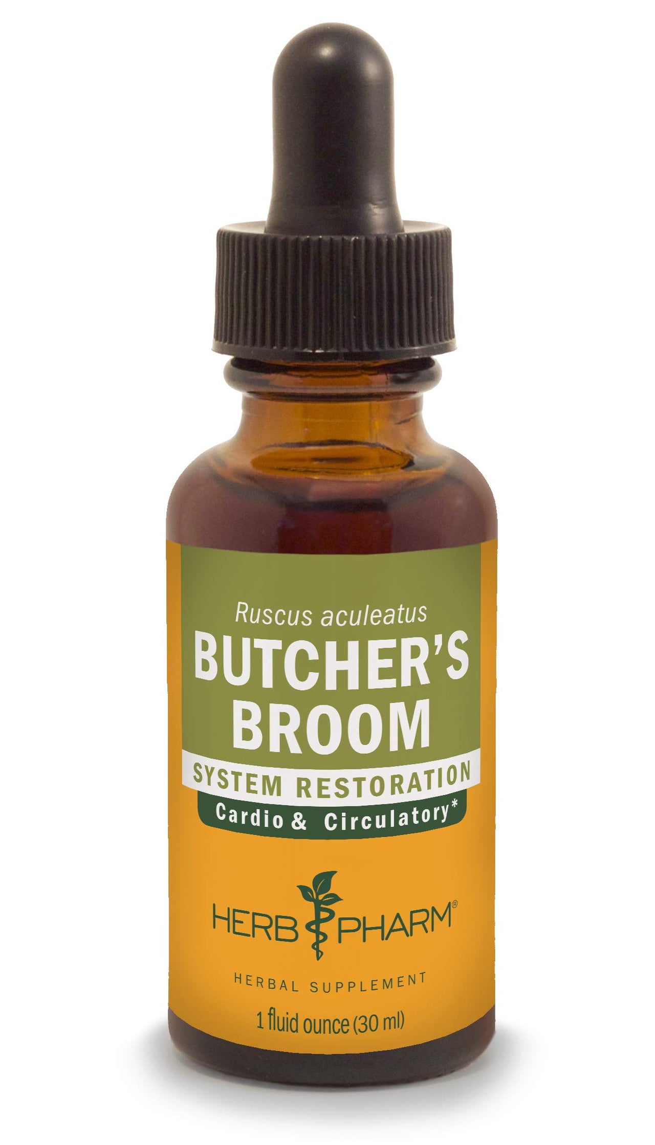 Herb Pharm Butcher's Broom Liquid ExtraCount for Cardiovascular and Circulatory Support, 1 Fl Oz
