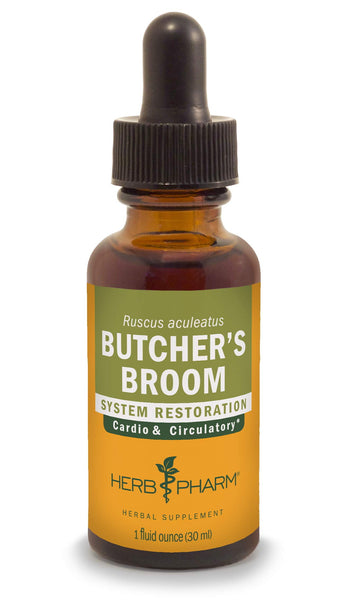 Herb Pharm Butcher's Broom Liquid ExtraCount for Cardiovascular and Circulatory Support, 1 Fl Oz