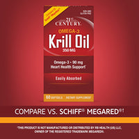 Thumbnail for 21st Century Krill Oil, 350 mg, 60 Softgels