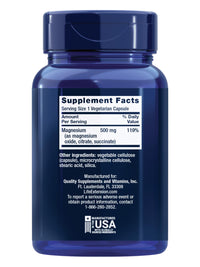 Thumbnail for Life Extension Magnesium Caps, 500 mg, Magnesium Oxide, Citrate, and Succinate, Heart Health, Healthy Bones, Metabolism Support, 100 Vegetarian Capsules