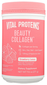 Thumbnail for Vital Proteins Beauty Collagen (Strawberry Lemon, Canister) - 120mg of Hyaluronic Acid and 15g of Collagen Per Serving