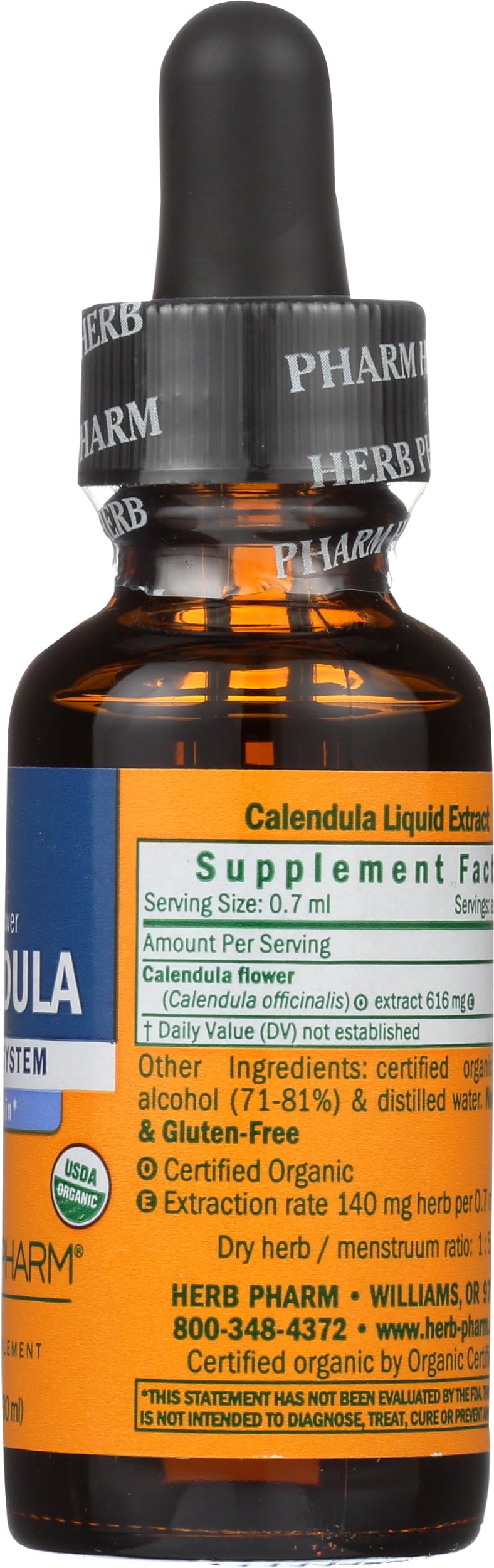 Herb Pharm Certified Organic Calendula Liquid Extract for Minor Pain Support - 1 Ounce