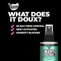 Thumbnail for The Doux SILENT TREATMENT Anti-Frizz Heat Protectant Spray for Curly Hair – 30-Day Humidity Shield Hairspray with Keratin & Corn Starch – Travel Size Hair Styling Spray, 2 oz
