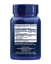Thumbnail for Life Extension Acetyl-L-Carnitine, Acetyl-L-Carnitine, Vitamin C, Brain, Mood & Nerve Health, Cellular Energy, 3-Month Supply, Gluten-Free, Non-GMO, Vegetarian, 100 Capsules