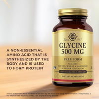 Thumbnail for Solgar Glycine 500 mg - 100 Vegetable Capsules - Non-GMO, Vegan, Gluten Free, Dairy Free, Kosher - 100 Servings