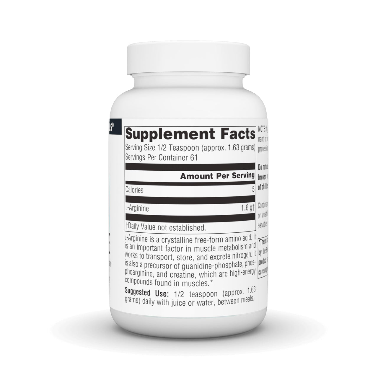 Source Naturals L-Arginine, Free Form, Supports Muscle Metabolism* - 3.53 oz. (100 Grams) - Powder
