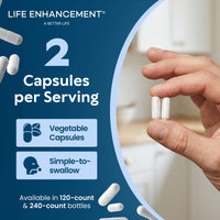 Thumbnail for Life Enhancement High Potency 1020 mg Potassium Supplement for Muscle, Brain & Bone Health - No Additives High Absorption Elemental Potassium Supplement, Made in USA (240 Capsules – 120 Servings)