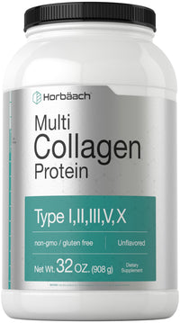 Thumbnail for Horbaach Multi Collagen Protein Powder 32 oz | Type I, II, III, V, X | Hydrolyzed Collagen Peptides | Keto & Paleo Friendly | Unflavored & Gluten Free
