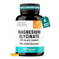Thumbnail for Magnesium Glycinate 400mg High Absorption Capsules with Quercetin | Quality Sleep, Relaxation & Muscle Health Supplement for Women and Men | Chelated Magnesium 120 Count (Pack of 1) | Easy to Swallow