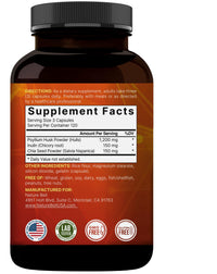Thumbnail for NatureBell Psyllium Husk Fiber Supplement, 1,500mg Per Serving, 360 Capsules | with Inulin & Chia Seed | Organic Soluble Fiber for Digestive & Gut Health | Plant-Based, Non-GMO, Gluten-Free