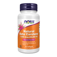 Thumbnail for NOW Foods Supplements, Natural Beta Carotene 25,000 IU, Essential Nutrition, 90 Softgels