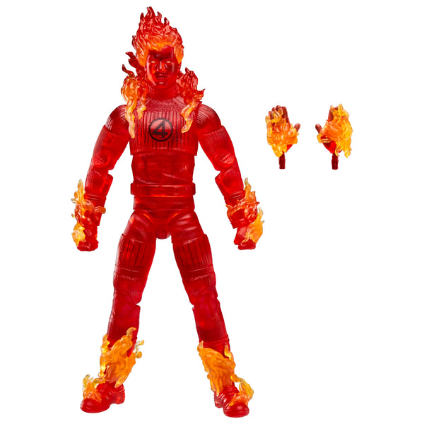 Marvel Legends Series Human Torch, The Fantastic Four: First Steps Johnny Storm Movie Collectible 6 Inch Action Figure Toy