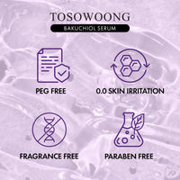Thumbnail for TOSOWOONG Bakuchiol Serum, 5,000ppm Bakuchiol, Anti-Aging, Pore Minimizer for Face, Hydrating Glow Serum, Facial Moisturizer, Active Skin Repair, Glass Skin, Korean Skincare, 30ml, 1.01 fl. oz.