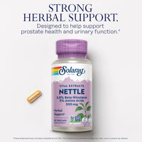 Thumbnail for SOLARAY Nettle Root Extract 300 mg with Nettle Root 150 mg, Healthy Urinary & Prostate Support for Men with Amino Acids and Beta-Sitosterol, Vegan, 60-Day Guarantee, 60 Servings, 60 VegCaps