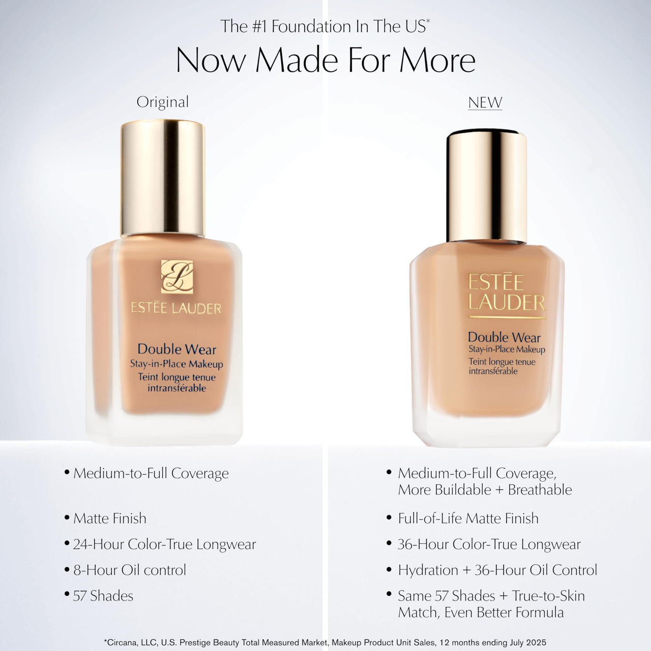 Estée Lauder Double Wear Stay-in-Place 24-Hour Long-Wear Matte Foundation Makeup | Original Formula 1 Fl Oz, 1C0 Shell