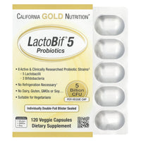 Thumbnail for California Gold Nutrition LactoBif® 5 Probiotics, 5 Billion CFU, 120 Veggie Capsules