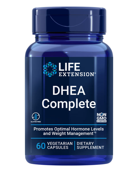Life Extension DHEA and 7-Keto DHEA Complete Vegetarian Capsules to Maximize Support of a Healthy Body Weight & Mood, Lean Muscle Mass, Libido & More, Non-GMO, Gluten-Free, 60 Count