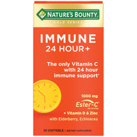 Thumbnail for Nature's Bounty Immune 24 Hour +, The only Vitamin C with 24 Hour Immune Support from Ester C, Rapid Release Softgels, 50 Count