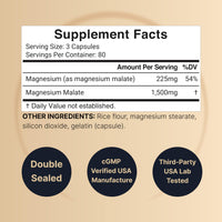 Thumbnail for NatureBell Magnesium Malate 1,500mg, 240 Capsules | Chelated for High Absorption | Energy & Nervous System Support | Non-GMO, Gluten-Free