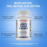 Thumbnail for Basic Brands Pura Salud Pureflex Glucosamine Sulfate 500mg â€“ Joints, Vision & Bones Support â€“ Promotes Flexibility, Comfort & Mobility â€“ 120 Capsules, Gluten-Free, Made in USA