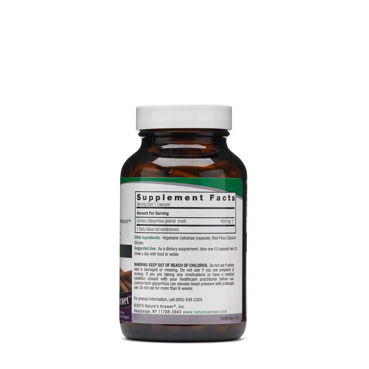 Nature's Answer Licorice Root 90 Capsules - Digestive, Immune, and Respiratory Support - Vegetarian, Vegan, Gluten Free, Kosher Licorice Root Capsules - Supports Skin