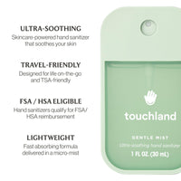 Thumbnail for Touchland Gentle Mist Ultra-Soothing Hand Sanitizer Spray, Lily Of The Valley scented, 1FL. OZ. Travel Size