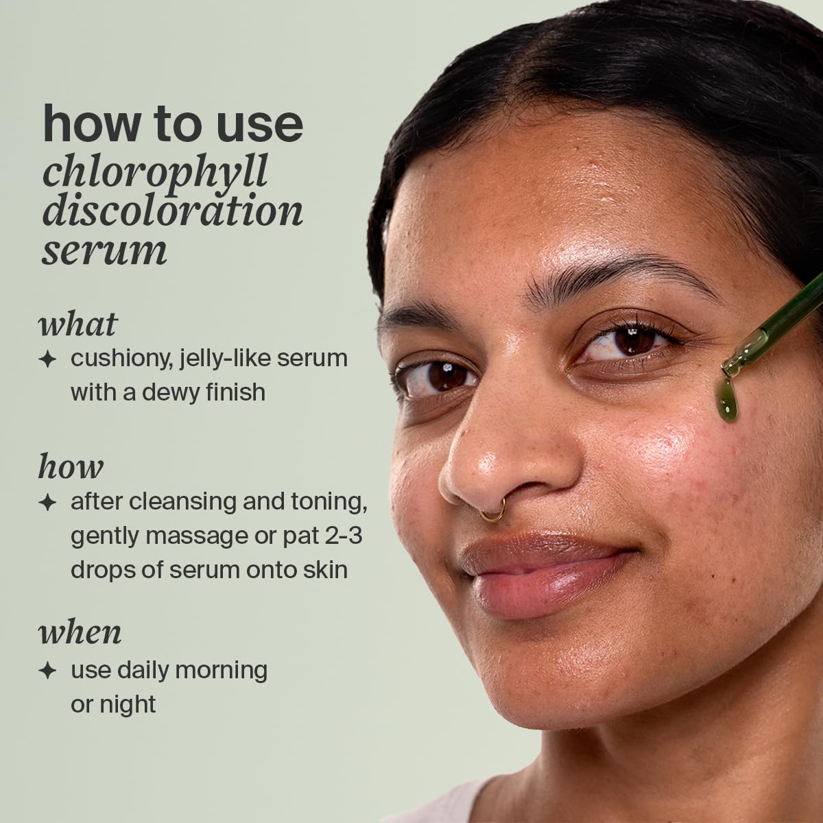 Cocokind Chlorophyll Discoloration Serum, Sensitive Skin Friendly Spot Fading Serum to Target Spots, Uneven Tone, and Redness, 1 fl oz