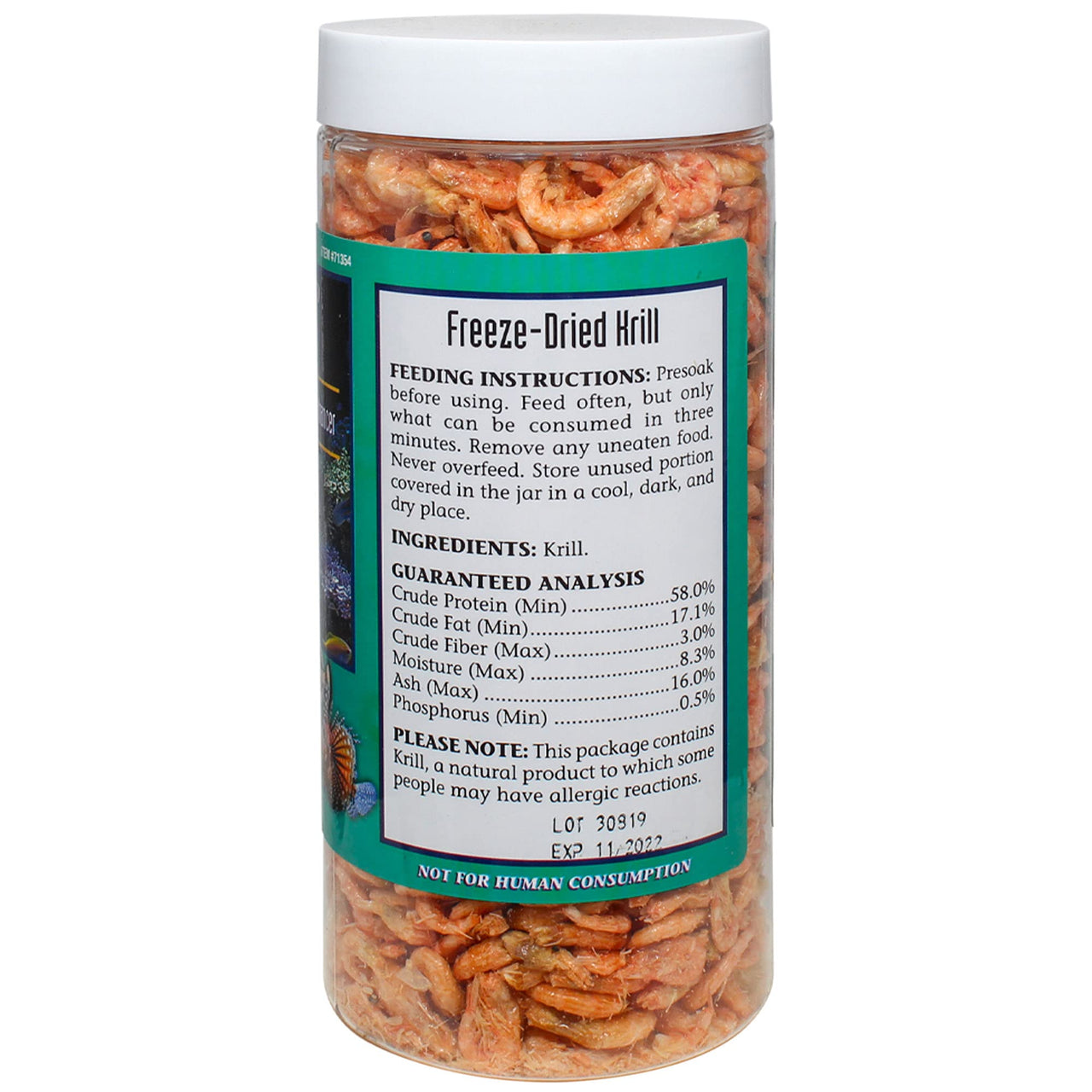 San Francisco Bay Brand Freeze Dried Krill Fish Food - All-Natural, Sustainably Harvested, High Protein Dried Shrimp for Freshwater and Saltwater Carnivores, Koi, Cichlids, Turtles - 2.54 oz (72g)