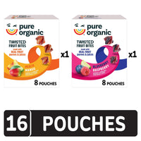 Thumbnail for Pure Organic Twisted Fruit Bites, Kids Snacks, Fruit Snacks, Variety Pack (16 Pouches)