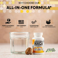 Thumbnail for Clean Nutraceuticals Ashwagandha Maca Root Fenugreek Supplement with Tongkat Ali Ginseng - Assists with Stress, Mood & Thyroid - Ashwagandha Capsules Fenugreek Caps - 1 Pack