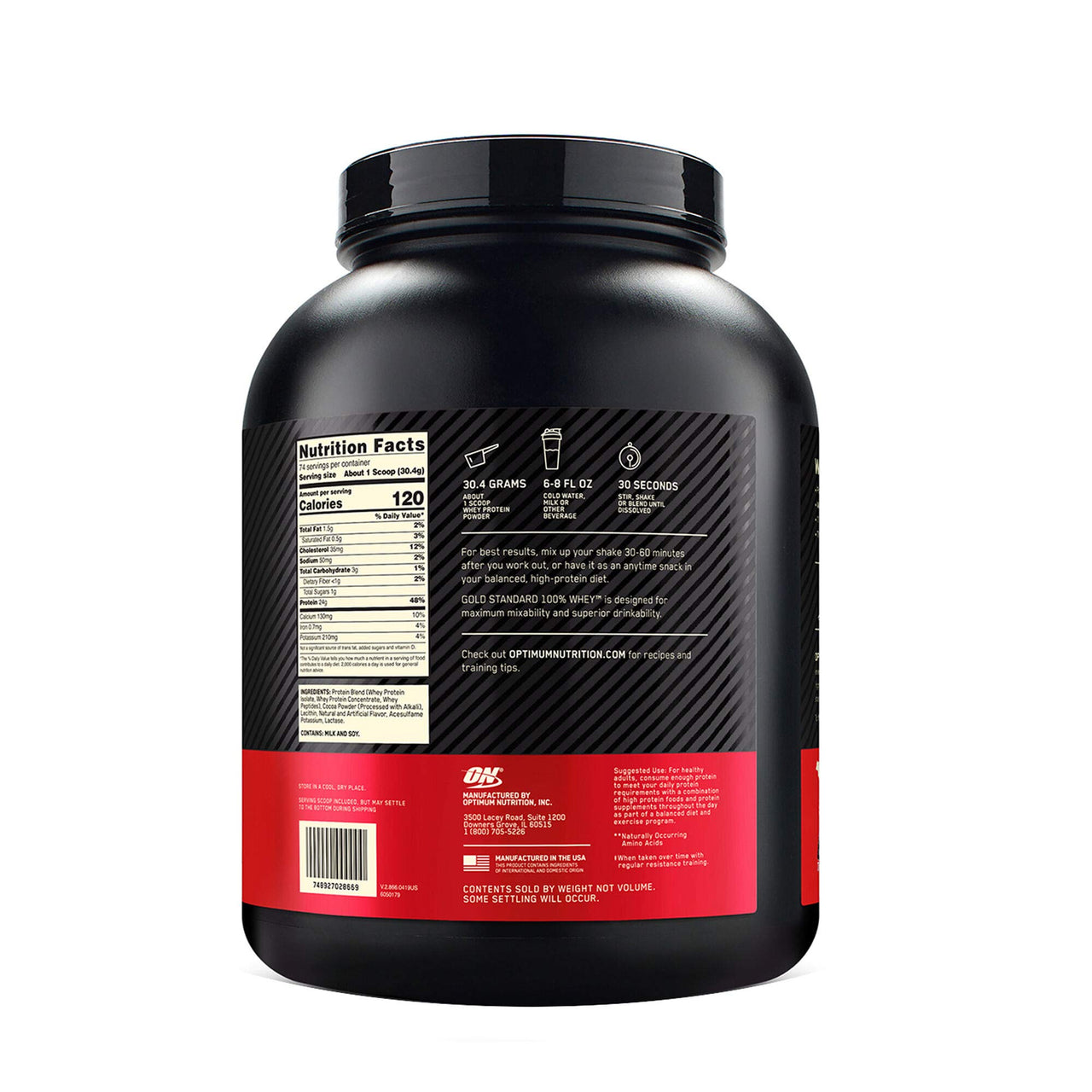 Optimum Nutrition, 100% WHEY Gold Choc 5LB
